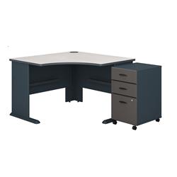 Sra035slsu 48 In. Series A Corner Desk With Mobile File Cabinet - Slate