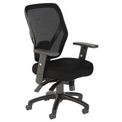 Ch1401blf-03 Corporate Mid Back Multifunction Mesh Office Chair - Black Nylon Mesh