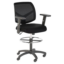 Ch2103blf-03 Petite Mesh Back Drafting Chair With Chrome Foot Ring - Black Nylon Mesh