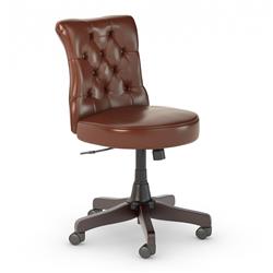 Ch2301csl-03 Arden Lane Mid Back Tufted Office Chair - Harvest Cherry Leather