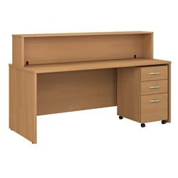 Src096losu 72 X 30 In. Series C Reception Desk With Mobile File Cabinet - Light Oak