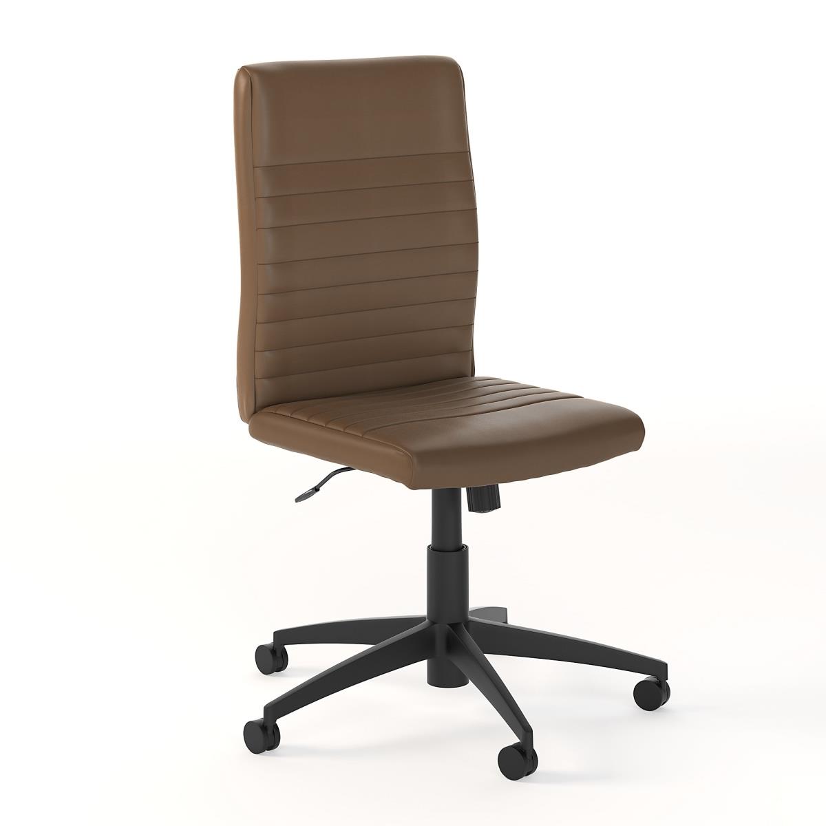 Ch2601sdl-03 Archive Mid Back Ribbed Leather Office Chair - Saddle Leather