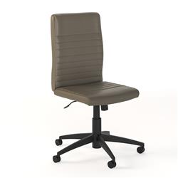 Ch2601wgl-03 Archive Mid Back Ribbed Leather Office Chair - Washed Gray Leather