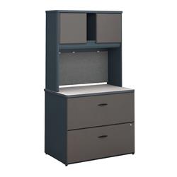 Sra073slsu 36 In. Series A Lateral File Cabinet With Hutch - Slate
