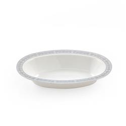 1814 10 Count, Royalty Small Oval Bowls With White & Silver - Pack Of 12