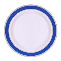 10.25 In. Glamour Plates Blue, Silver - Pack Of 12