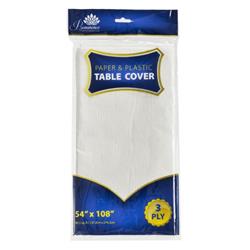 273 54 X 108 In. 3 Ply Paper & Plastic Table Covers - 24 Count