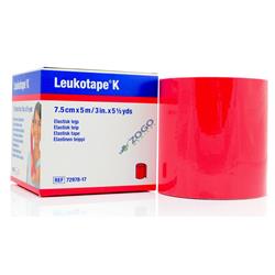 Bsn Medical 7297817 3 In. X 5.4 Yd Leukotape Kinesiology Elastic Adhesive Tape For Pain Relief, Red