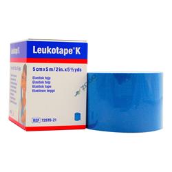 Bsn Medical 7297821 2 In. X 5.4 Yd Leukotape Kinesiology Elastic Adhesive Tape For Pain Relief, Blue