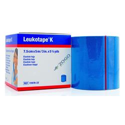 Bsn Medical 7297822 3 In. X 5.4 Yd Leukotape Kinesiology Elastic Adhesive Tape For Pain Relief, Blue
