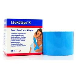 Bsn Medical 7297824 2 In. X 5.4 Yd Leukotape Kinesiology Elastic Adhesive Tape For Pain Relief, Light Blue