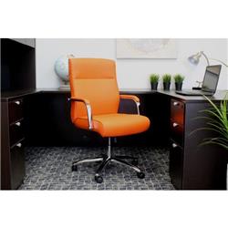B696c-or Orange Mid Back Executive Chair In Cp, Chrome Arm Base
