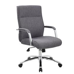 B696c-sg Modern Executive Conference Chair - Grey Linen