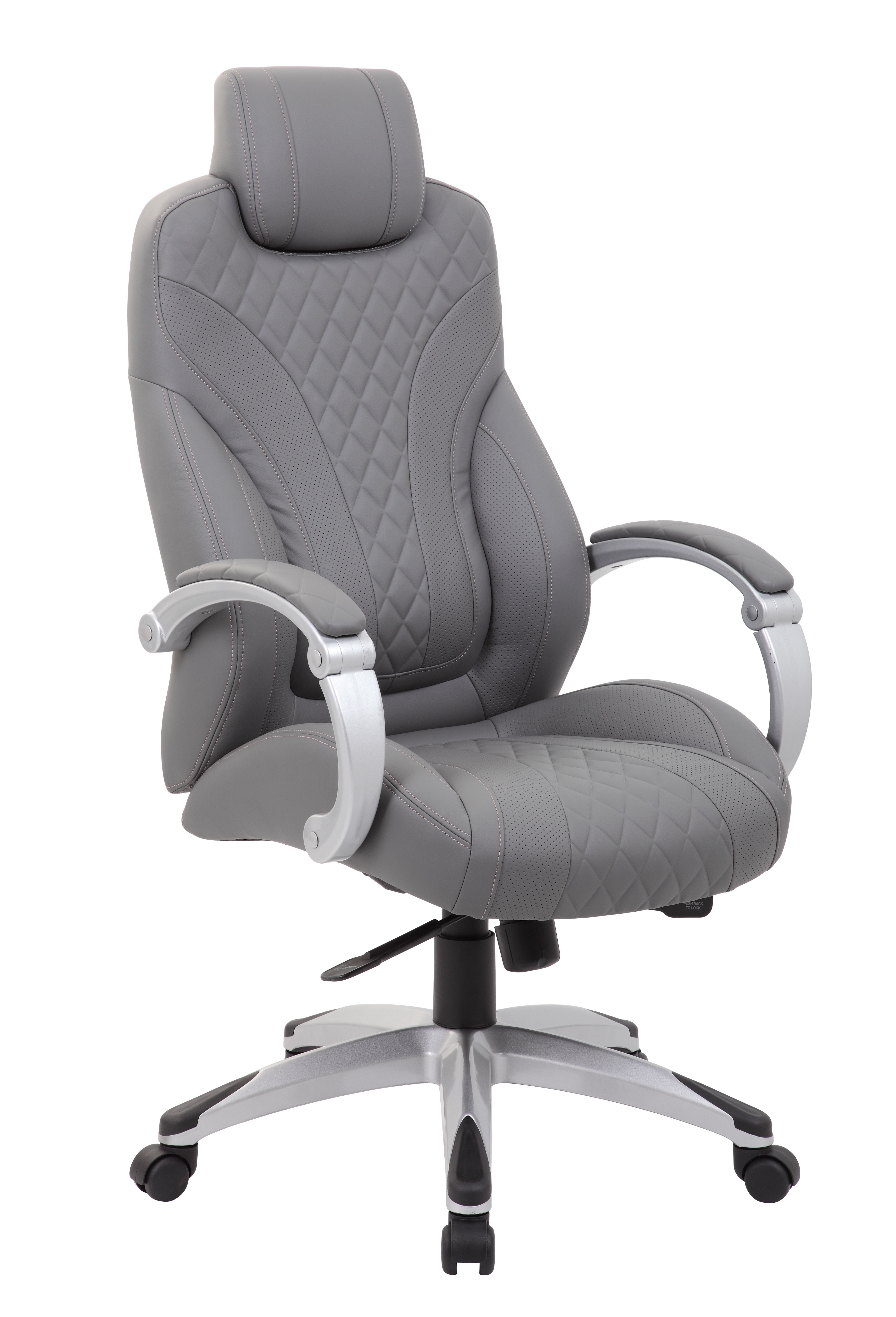 B8871-gy Executive Hinged Arm Chair, Grey