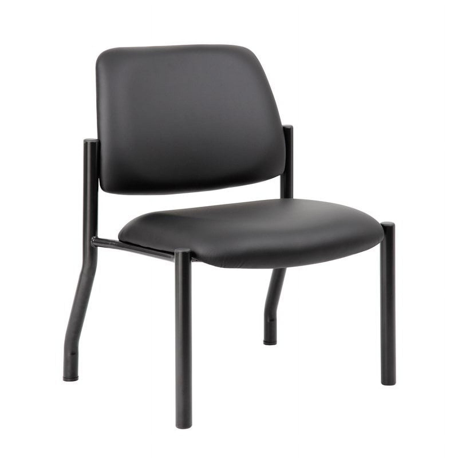 B9595am-bk-400 Antimicrobial Armless Guest Chair, Black - 400 Lbs