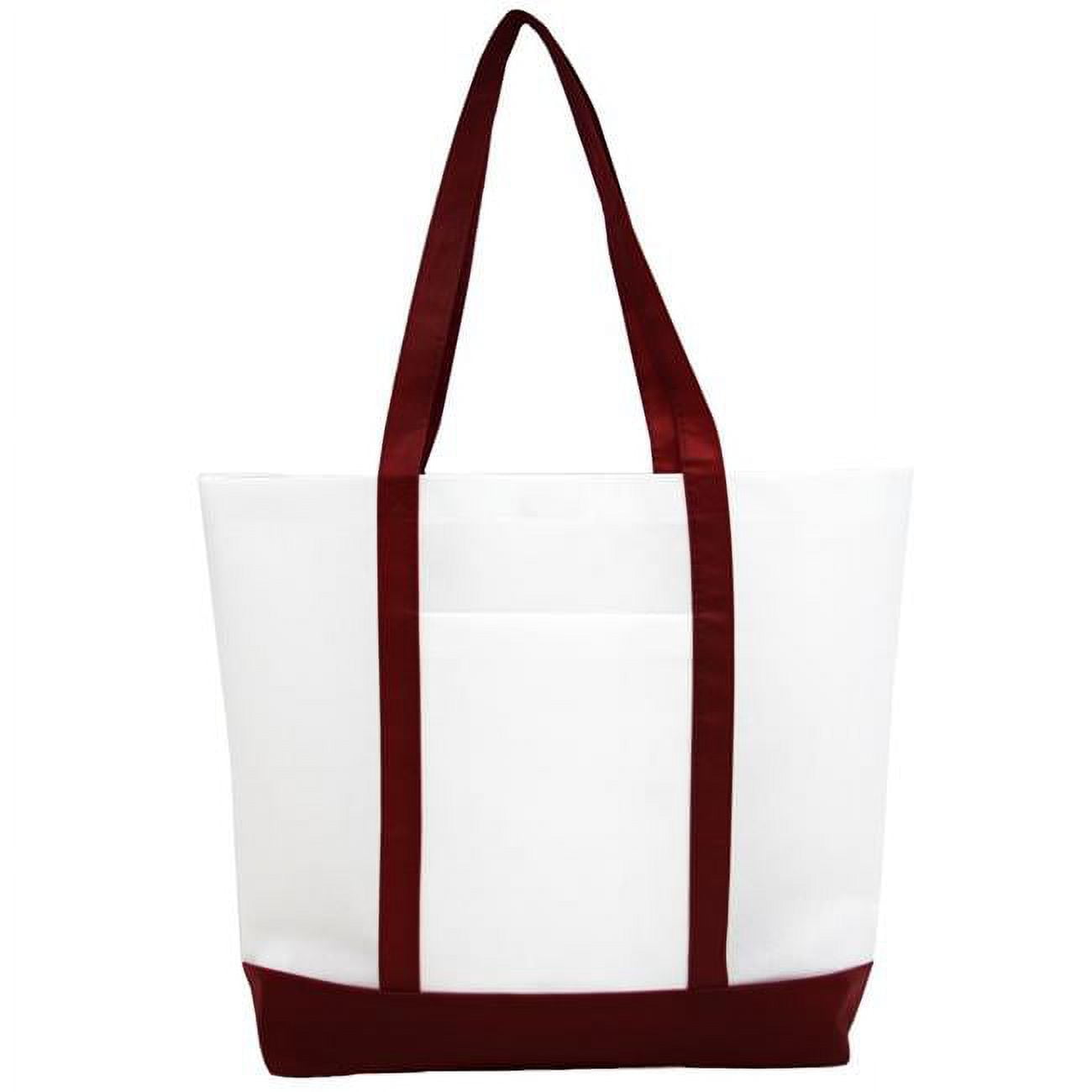Nw300bur Non Woven Tote With Pocket, Burgundy - 10 Pack