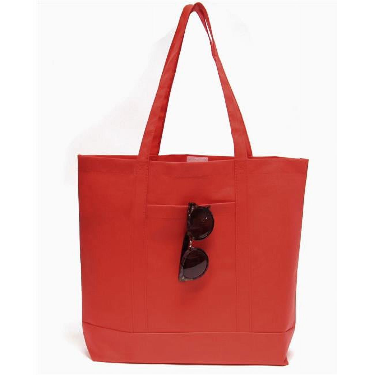 Nw301red Non Woven Tote With Pocket, Red - 10 Pack