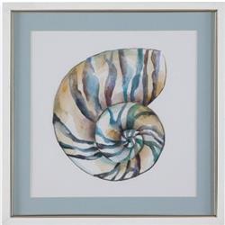 Bassett Mirror 9900-962bec Pan Pacific Aquarelle Shells Ii Framed Art - White