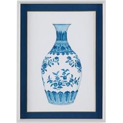 Bassett Mirror 9901-014cec Hollywood Glam Ming Vase Iv Framed Art - White