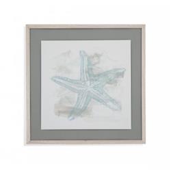 Bassett Mirror 9901-134eec 23 X 1.25 X 23 In. Seaside Blockprints Vi Framed Art