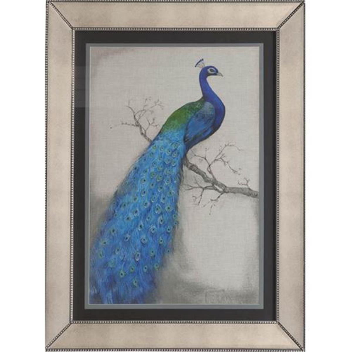 Basset Mirror 9900-177aec Hollywood Glam Peacock Blue I Wall Art