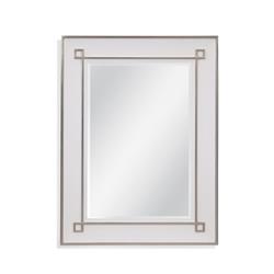 M4217b Alston Wall Mirror, White Lacquer & Silver Leaf - 36 X 48 In.