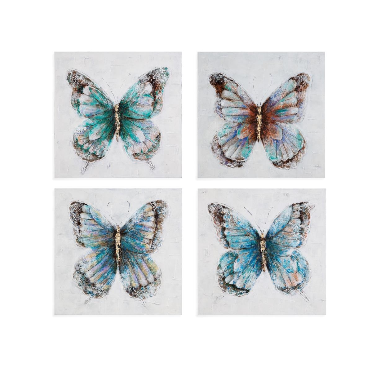 7300-428 40 X 40 In. Metallic Butterflies Canvas Art - Pack Of 4