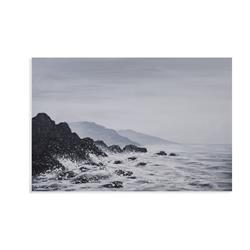 7300-435 Grey Scale Ocean Canvas Art - 48 X 72 In.