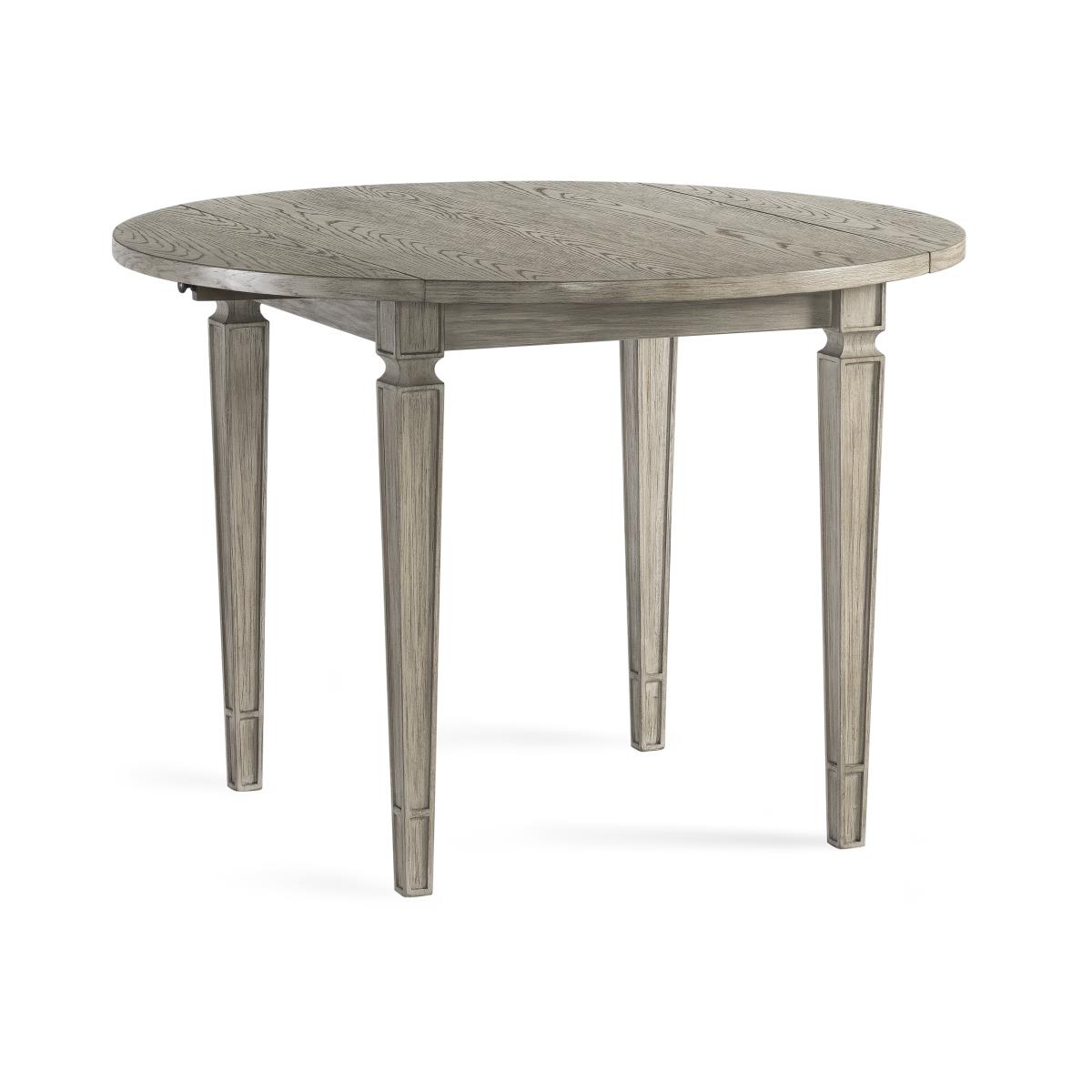 1153-dr-706 Bellamy Dropleaf Round Dining Table, Ash Grey - 42 X 30 In.