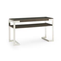 5200-lr-400 Walter Console Table, Polished Stainless & Ash - 28 X 18 X 50 In.