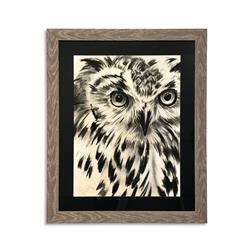 9901-403 Charcoal Owl I Framed Wall Art - 33 X 0.75 X 27 In.