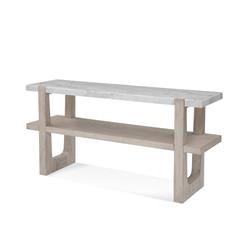 Bassett Mirror 6260-lr-400 60 In. Newport Sunbleached Ash Bianco Marble Console Table