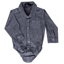 Troy James Boys Tj10011-3 3-6 Months Gingham Shirt, Black & White