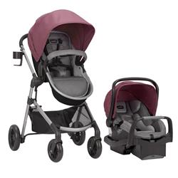 Evenflo 56022217 Pivot Modular Travel System With Safemax Car Seat, Dusty Rose