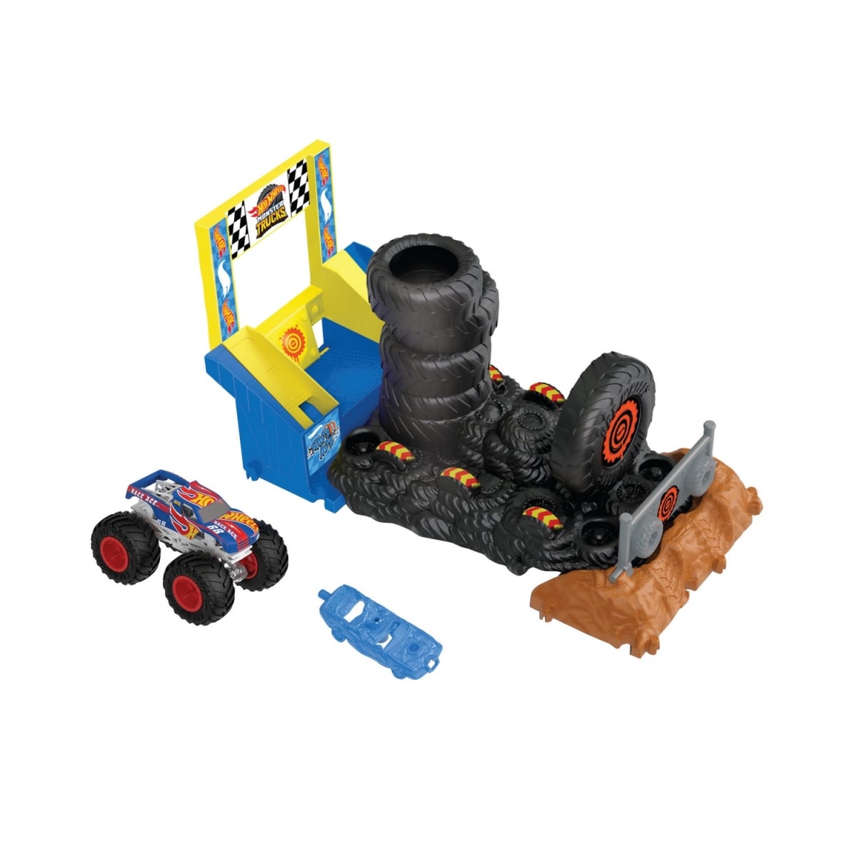 HNB89 Hot Wheels Monster Trucks Arena Smashers Race Ace Smash Race Challenge Playset