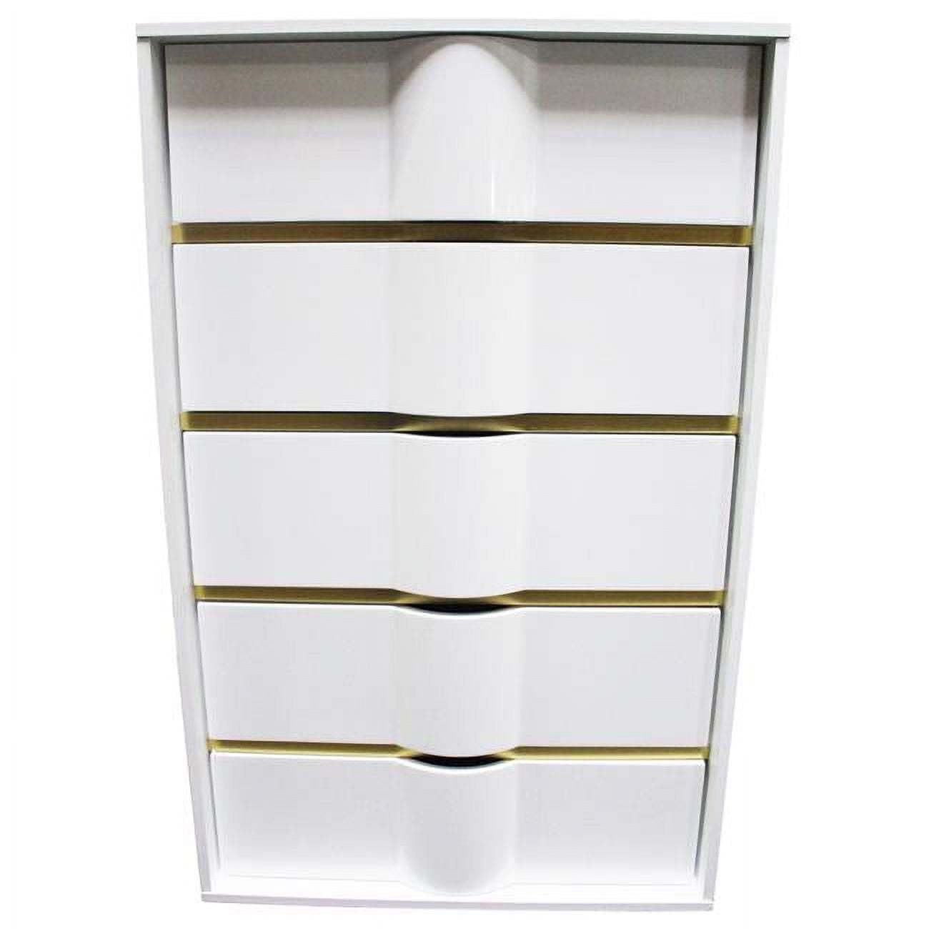 Havana 5 Drawer Chest Havana White with Gold Trimming 5 Drawer Chest
