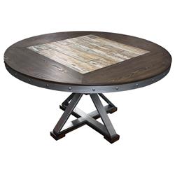 Dx1520 Round Dining Table Dark Oak With Marble Center Top Round Dining Table