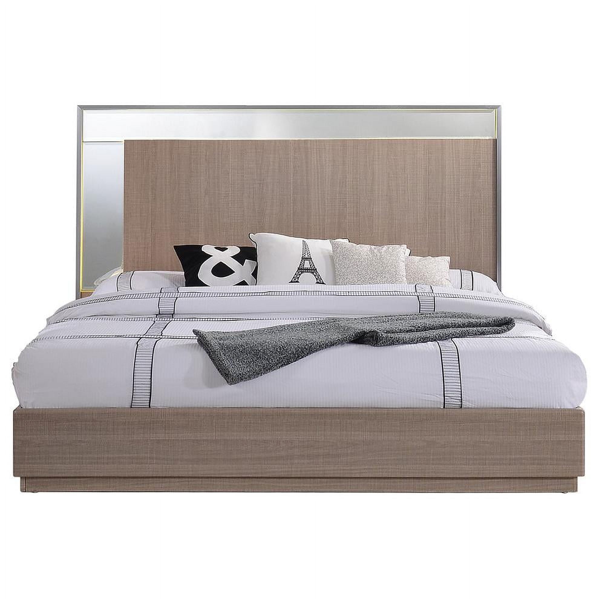 Brazil Cal King Bed Only Brazil Midcentury Modern Taupe & Bronze Bed - California King