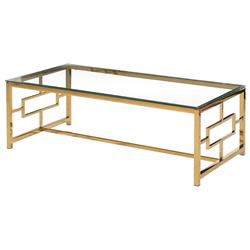 E16 Coffee Table Gold Stainless Steel Living Room Glass Coffee Table