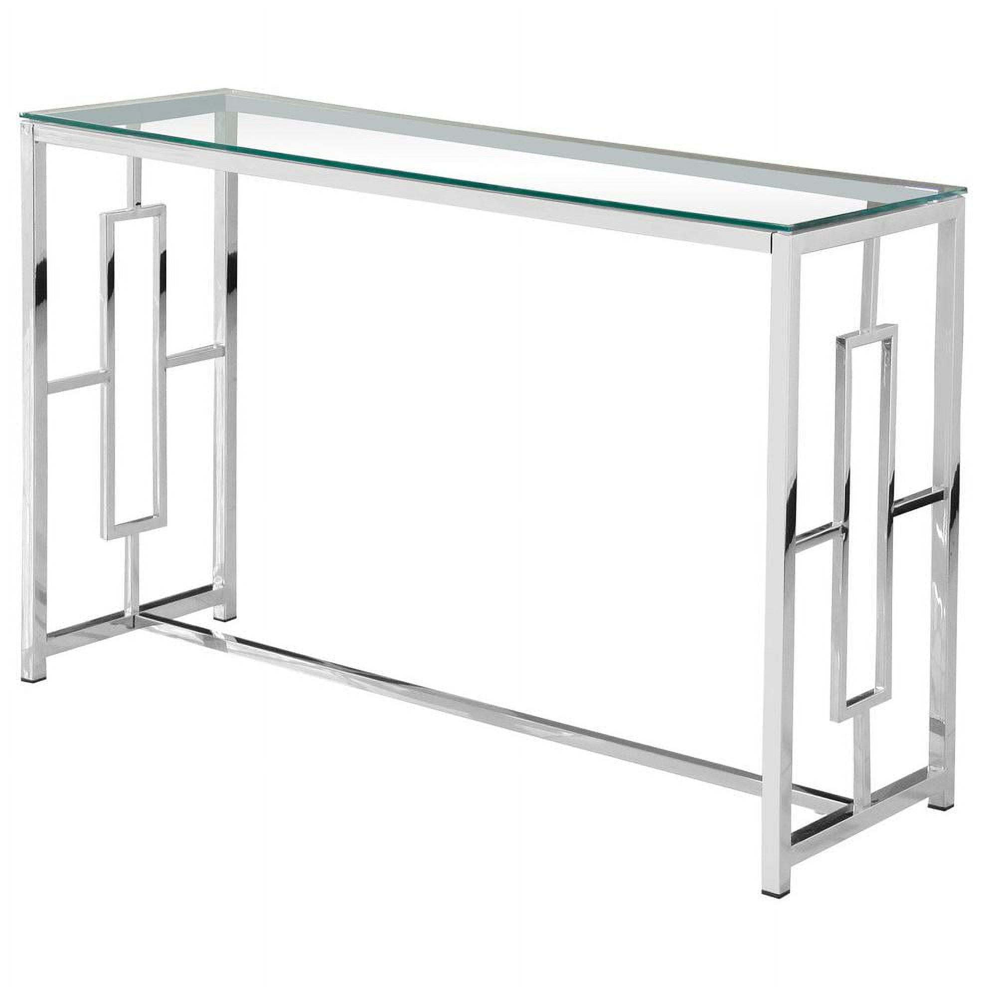 E22 Sofa Table Silver Stainless Steel Glass Sofa Table