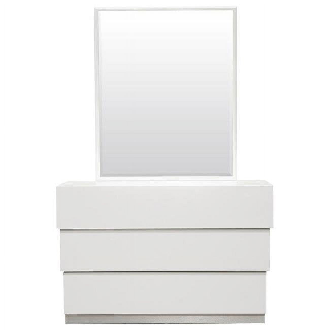 Florence Dresser & Mirror Florence White Modern 3 Drawer Bedroom Dresser & Mirror