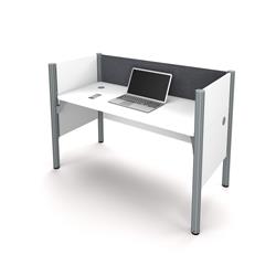Bestar 100871cg-17 Pro-biz Simple Workstation With Tack Board, White & Gray - 347 Lbs