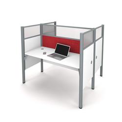 Bestar 100870dr-17 Pro-biz Double Face To Face Workstation With Tack Boards, White & Red - 484 Lbs