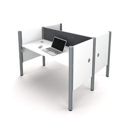 Bestar 100870cg-17 Pro-biz Double Face To Face Workstation With Tack Boards, White & Gray - 444 Lbs