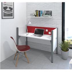Bestar 100871cr-17 Pro-biz Simple Workstation With Tack Board, White & Red - 347 Lbs