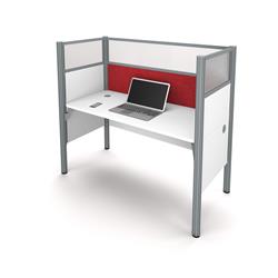 Bestar 100871dr-17 Pro-biz Simple Workstation With Tack Board, White & Red - 373 Lbs