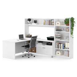 Bestar 120896-17 Pro-linea L-desk With Bookcase, White