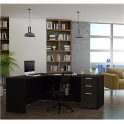 Bestar 110885-32 Pro-concept Plus L-desk, Deep Grey & Black