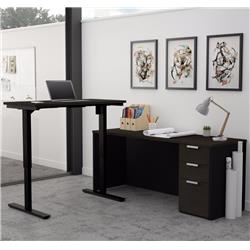 Bestar 110895-32 Pro-concept Plus Height Adjustable L-desk, Deep Grey & Black