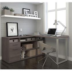 Bestar 29420-47 Solay L-shaped Desk, Bark Gray